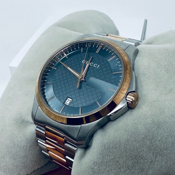 GUCCI G TIMELESS SILVER/ROSE GOLD 38MM WATCH - Picture 6 of 13